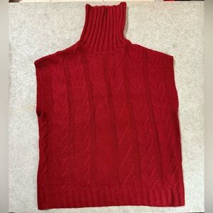 SHEIN dark red turtleneck sweater vest